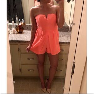 Orange Strapless Romper - NWOT